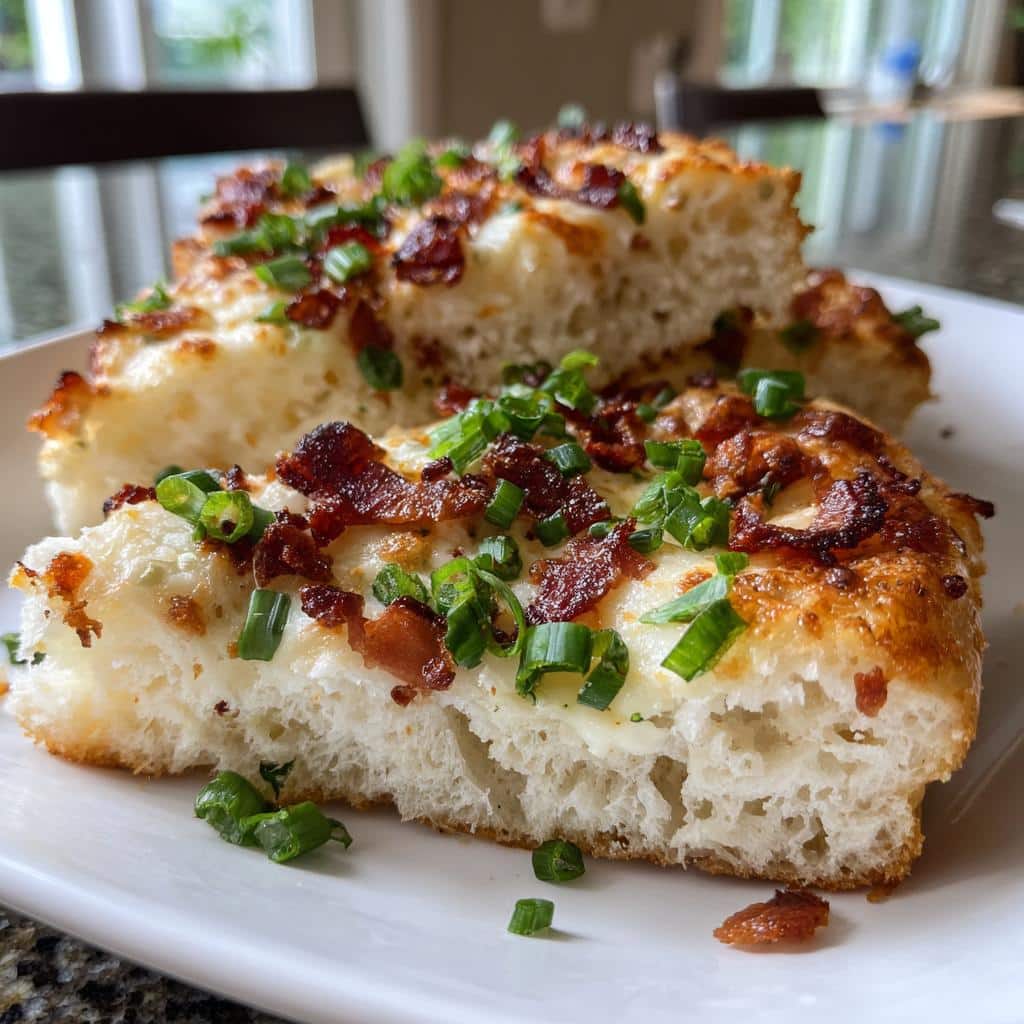 Cloud bread breakfast pizza - detail 1