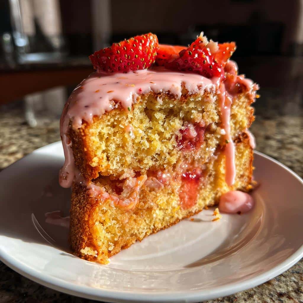 Strawberry Honeybun Cake with Creamy Strawberry Icing - detail 1