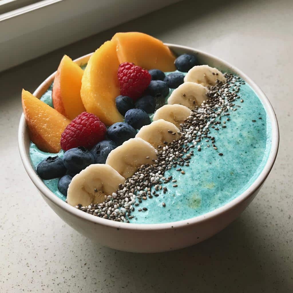 Blue spirulina smoothie bowls