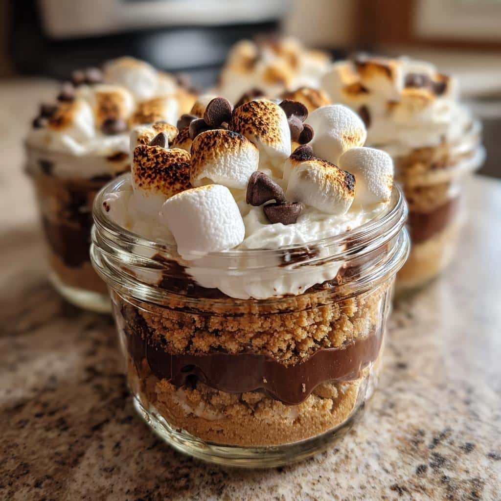 Deconstructed s'mores jars