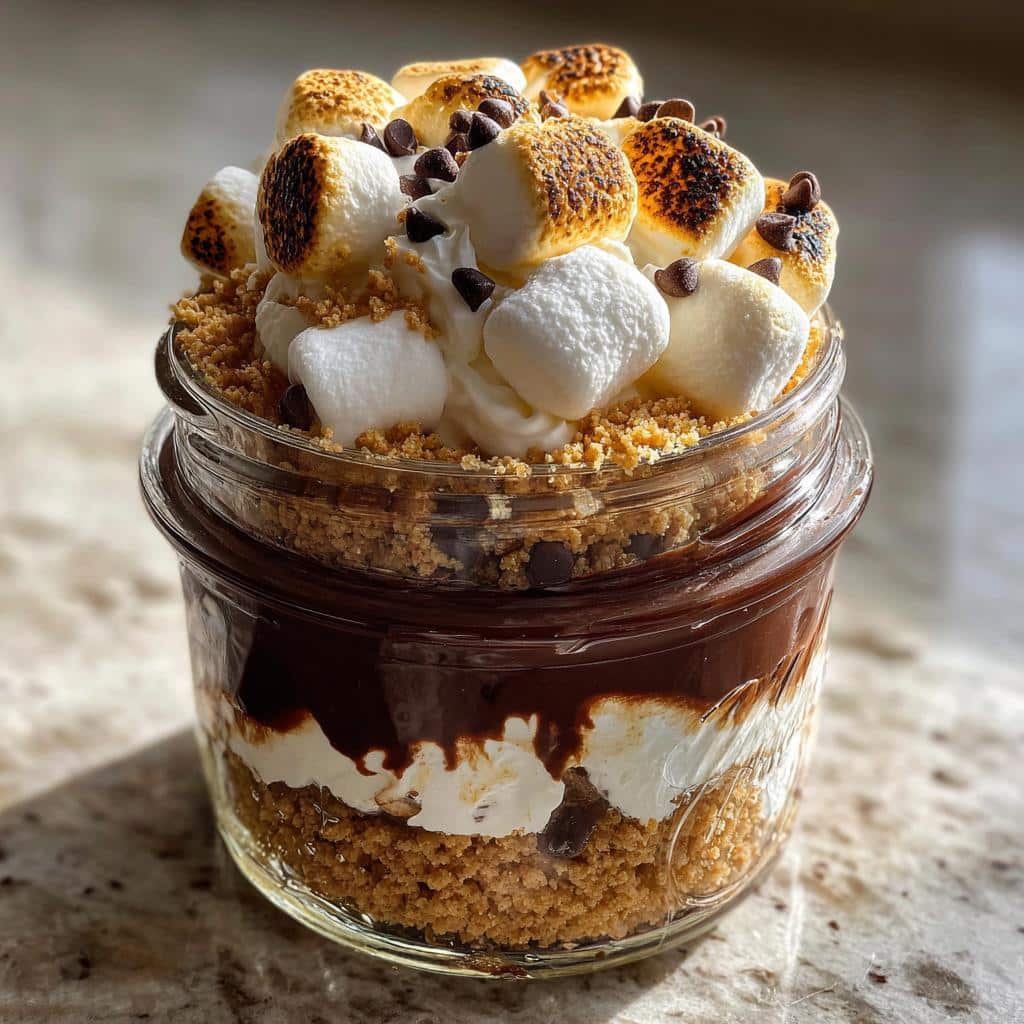 Deconstructed s'mores jars