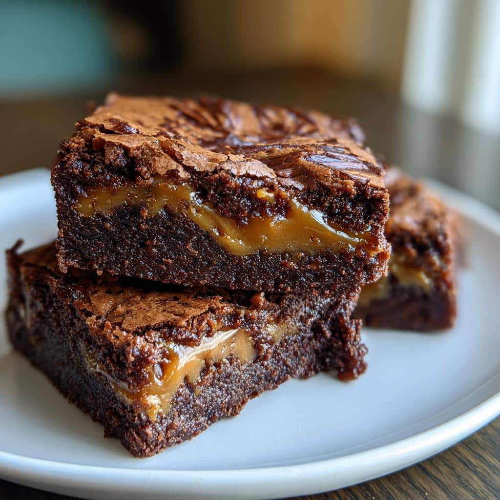 Miso caramel brownies
