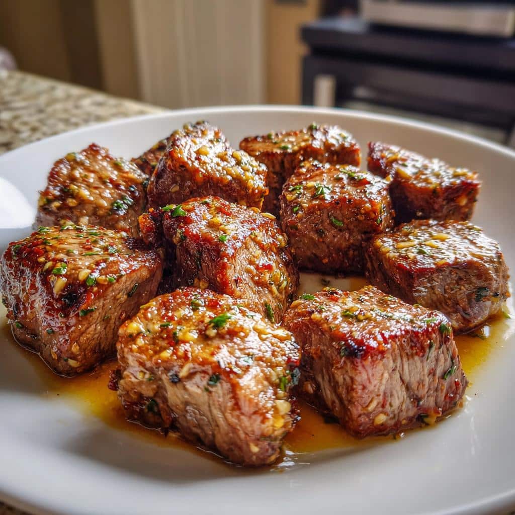 Air Fryer Garlic Butter Steak Bites