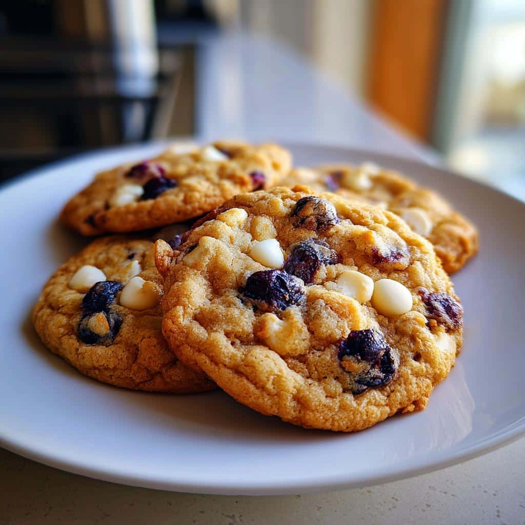Blueberry White Chocolate Chip Cookies