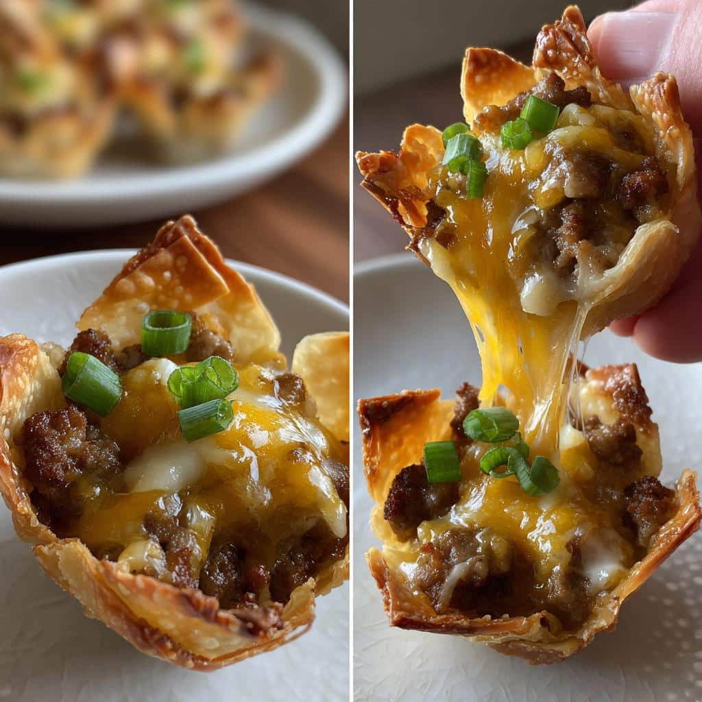Cheesy Sausage Wonton Cups - detail 1