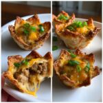 Cheesy Sausage Wonton Cups