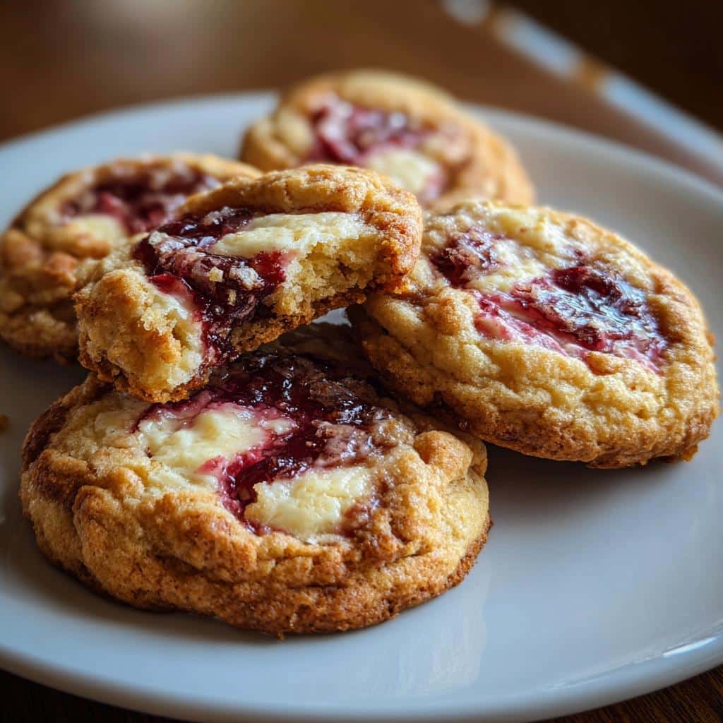 Cherry Cheesecake Swirl Cookies