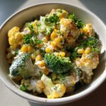 Creamy Broccoli Cauliflower Corn Salad