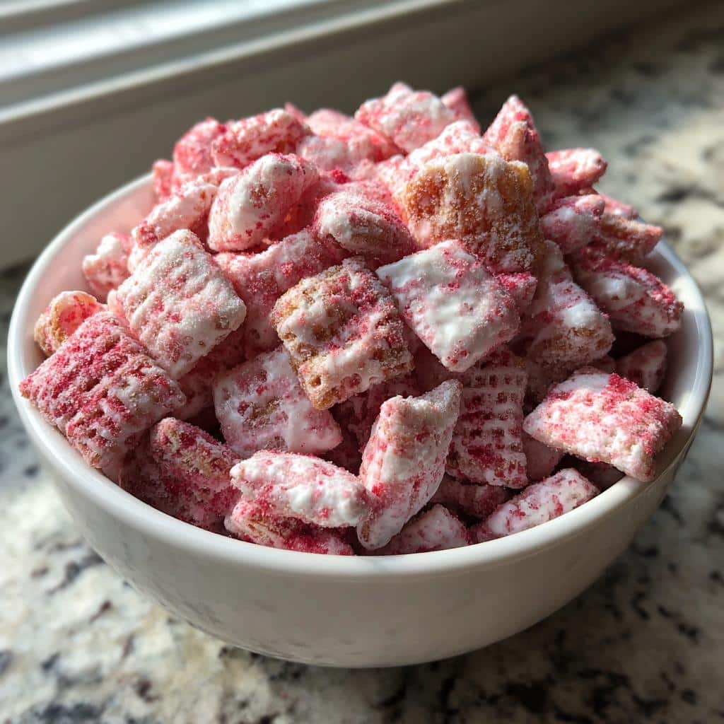 Easy Strawberry Shortcake Muddy Buddies – Party-Ready Treat!