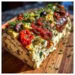 Festive Holiday Antipasto Cream Cheese Log