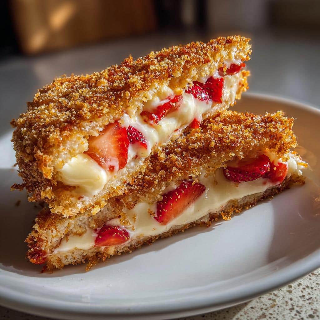 Fried Strawberry Cheesecake Sandwiches