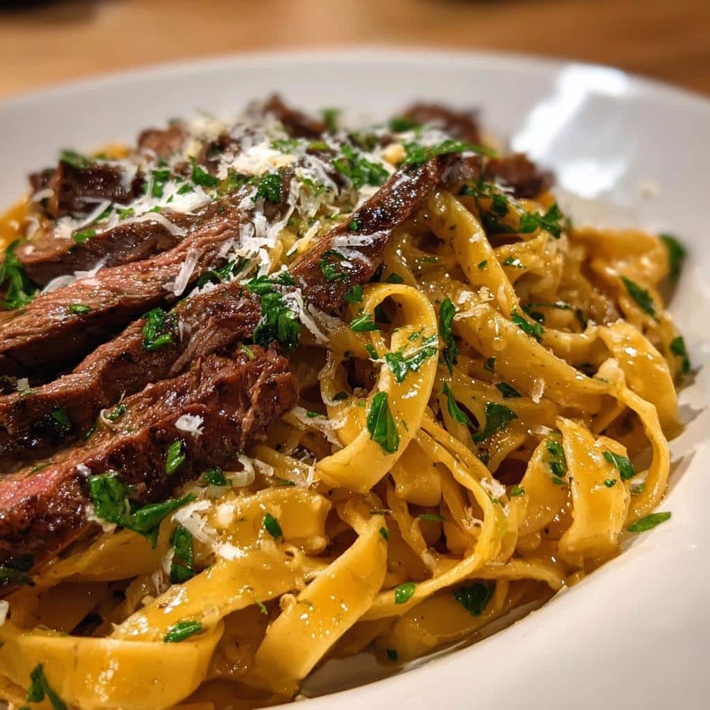 Garlic Steak Pasta Recipe - detail 1