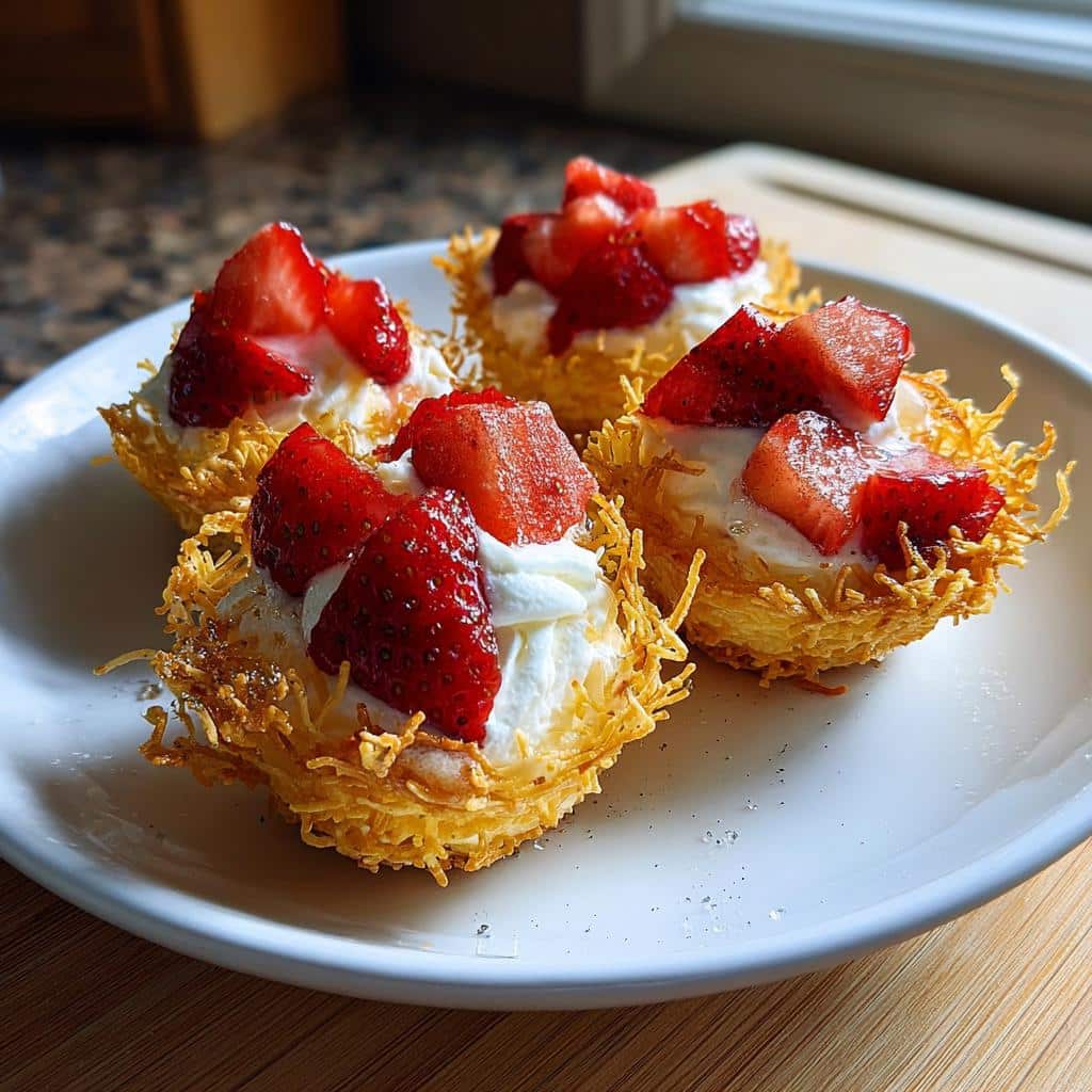Golden Kataifi Strawberry Cups - detail 1