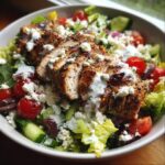 Grilled Chicken Greek Salad with Tzatziki