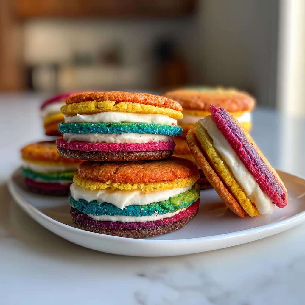 Rainbow Cookie Sandwiches