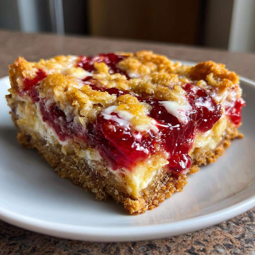 Raspberry Coconut Magic Bars - detail 1