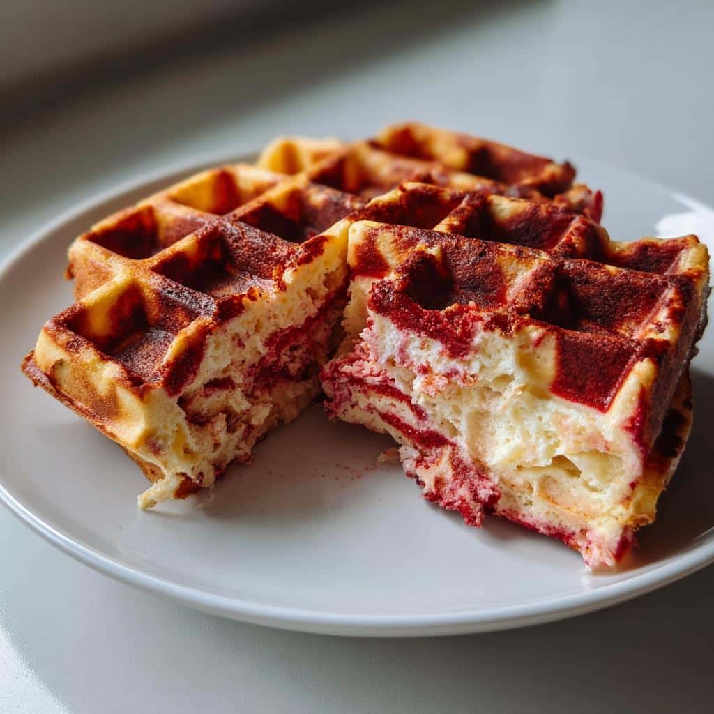 Red Velvet Marble Waffles - detail 1
