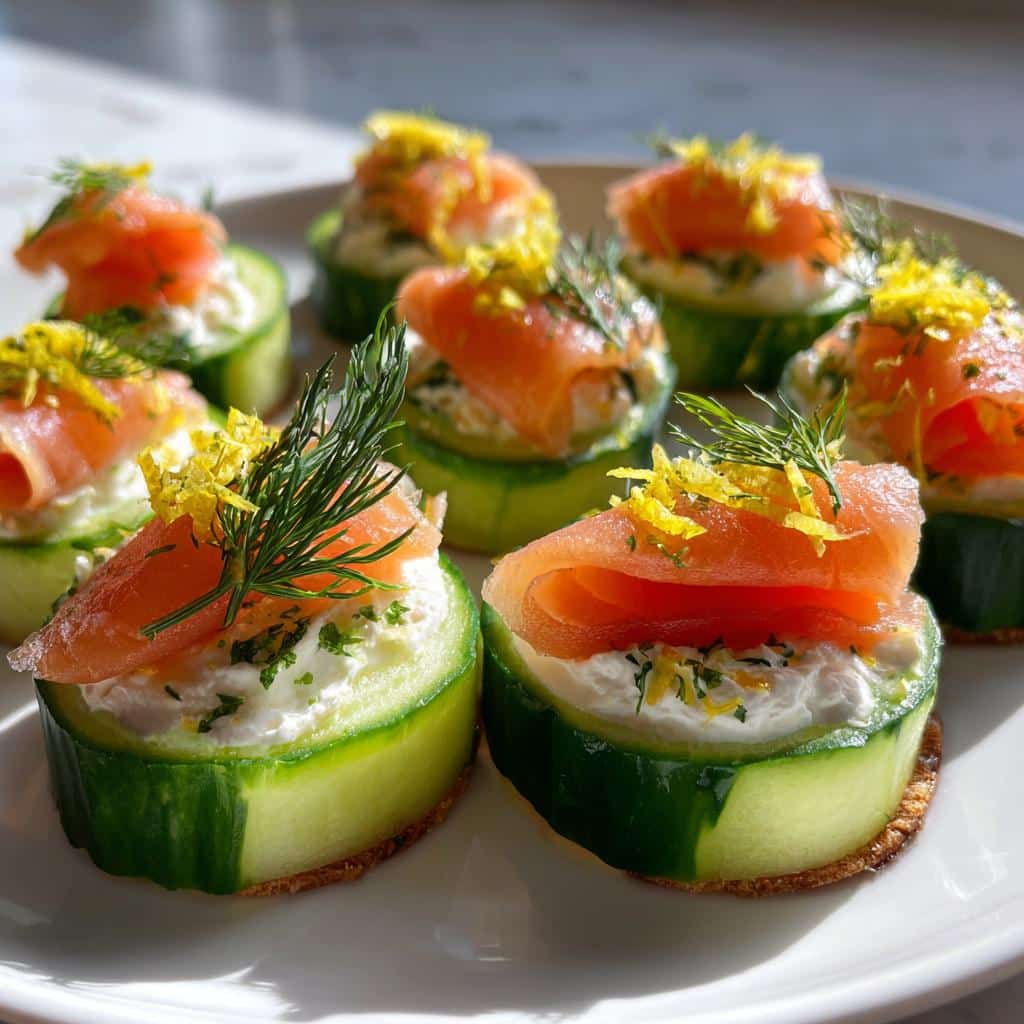 Salmon Cream Cheese Cucumber Bites - detail 1