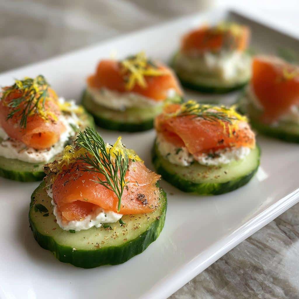 Salmon Cream Cheese Cucumber Bites