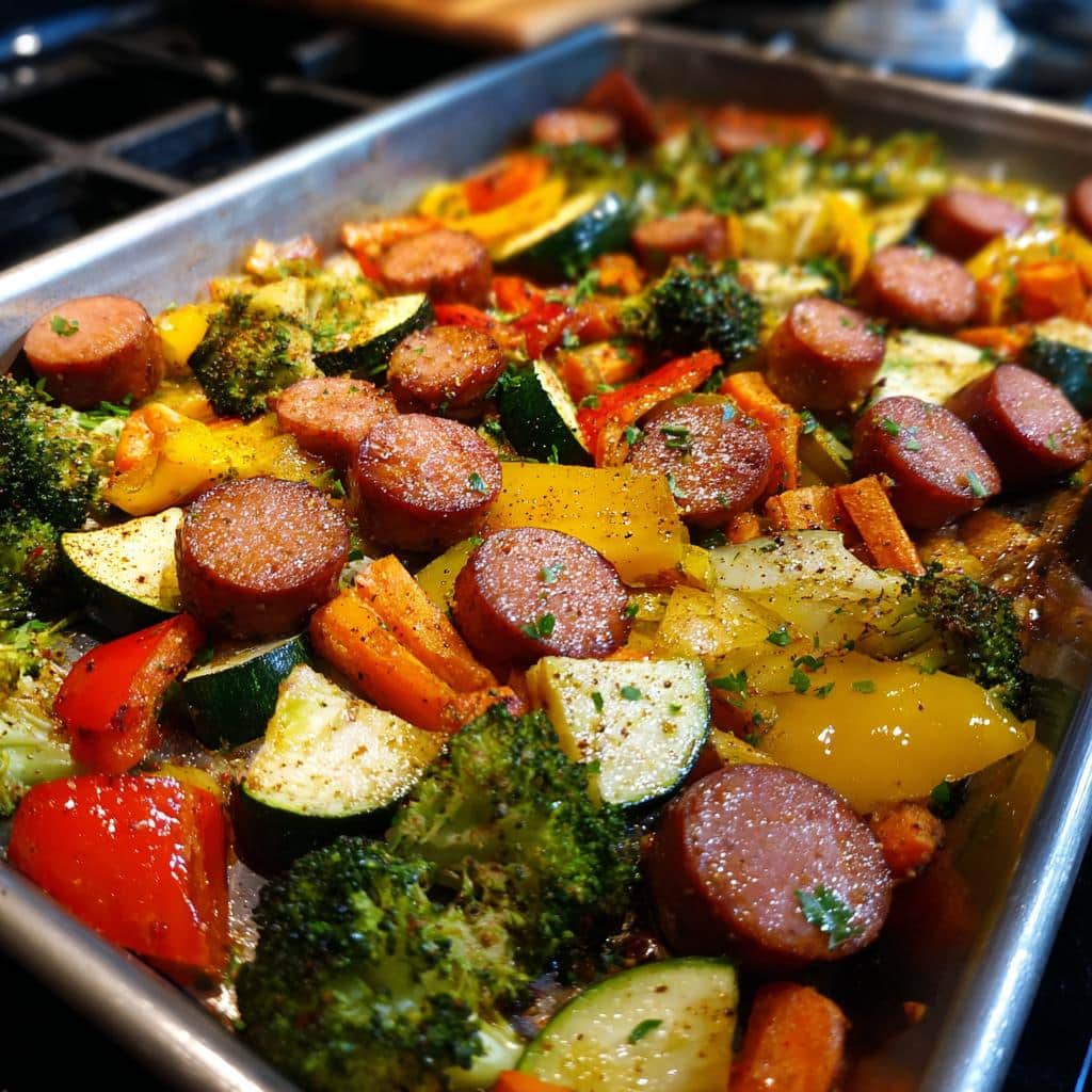 Sheet Pan Sausage & Mixed Veggies