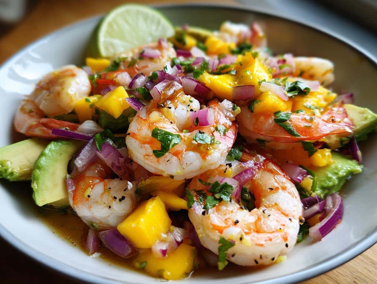 Shrimp and Avocado Bowls with Mango Salsa - detail 1