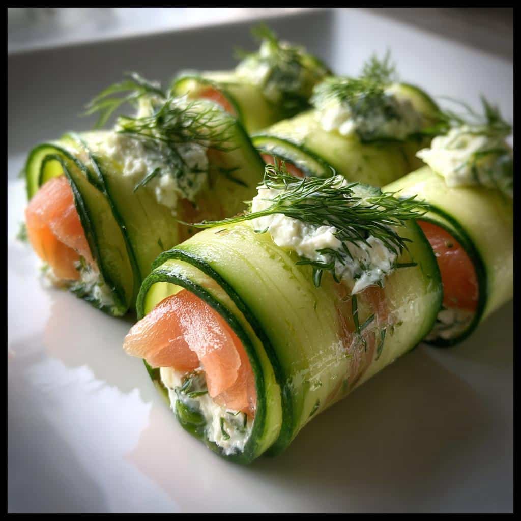 Smoked Salmon Dill Cucumber Rolls - detail 1