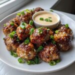 Tender Korean BBQ Meatballs with Spicy Mayo Dip