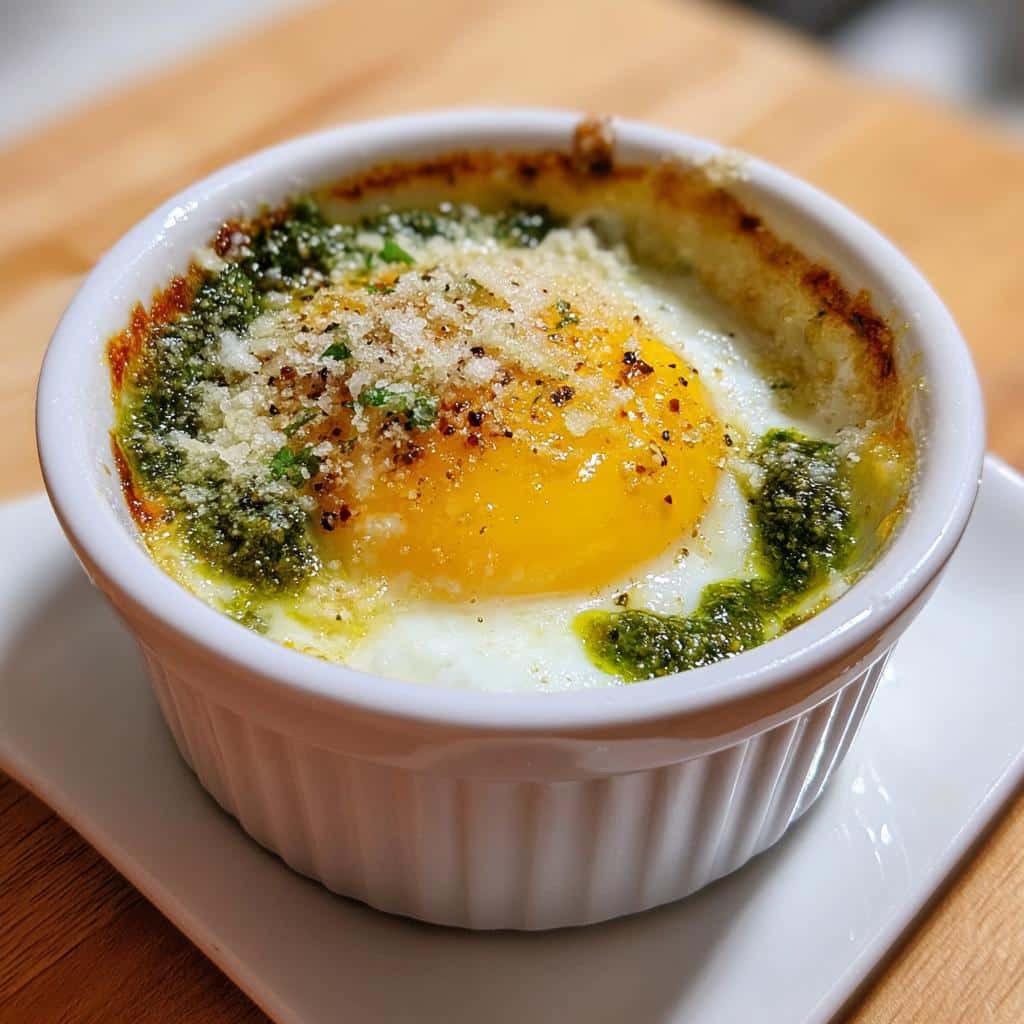 TikTok Baked Egg Pesto