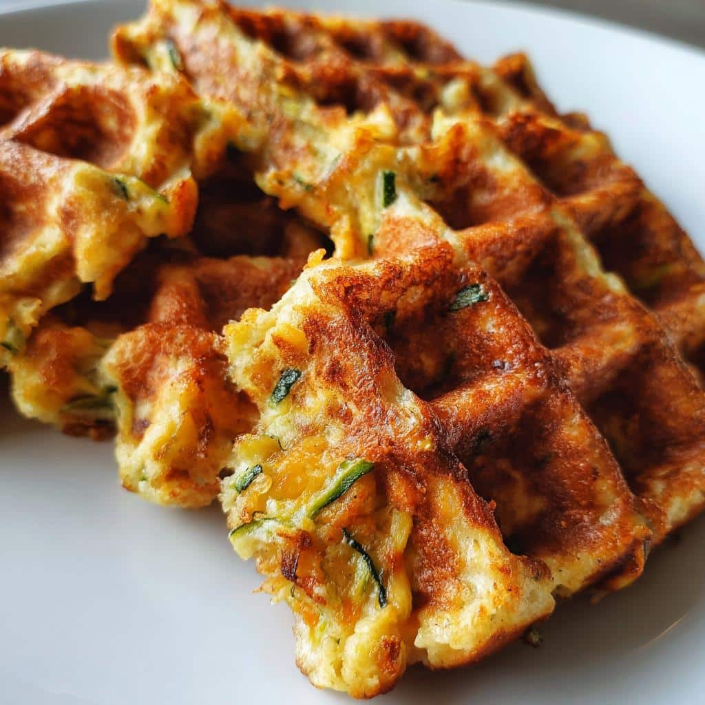 Zucchini Cheddar Waffles - detail 1