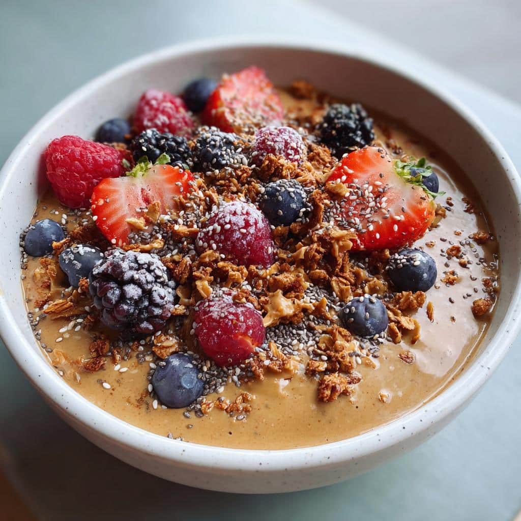 5-Minute Chocolate Peanut Butter Smoothie Bowl Bliss 5 Chocolate Peanut Butter Smoothie Bowl - detail 1