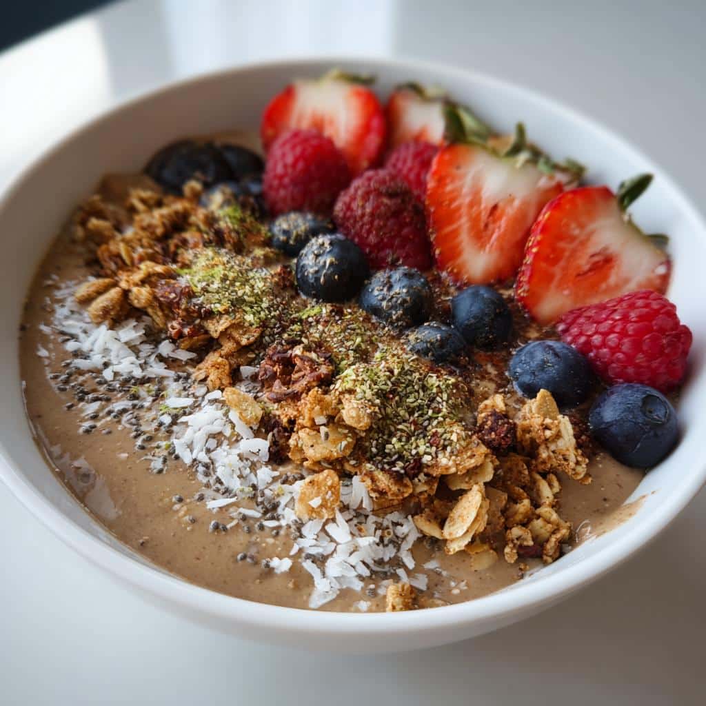 Chocolate Peanut Butter Smoothie Bowl