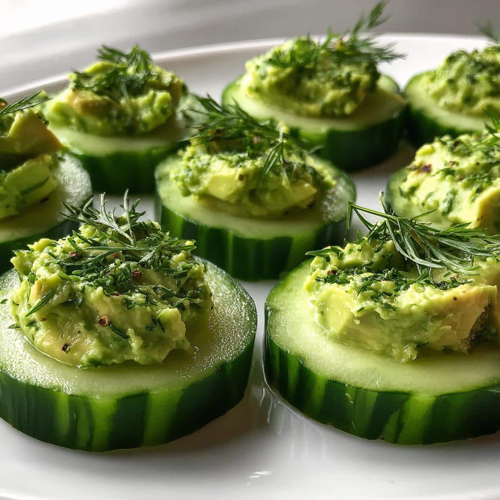 Cucumber Avocado Bites with Dill