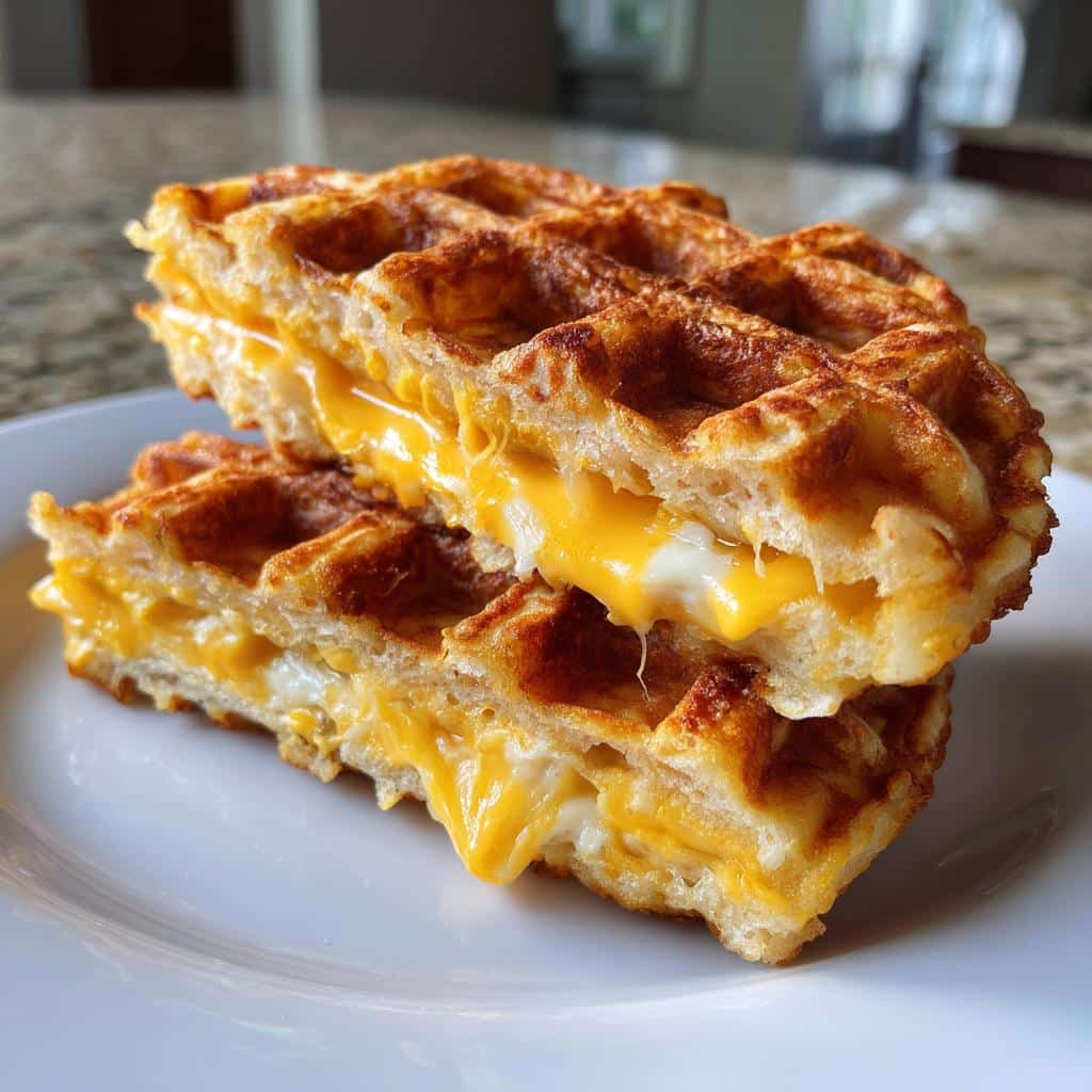 Egg & Cheese Waffles Chaffles - detail 1