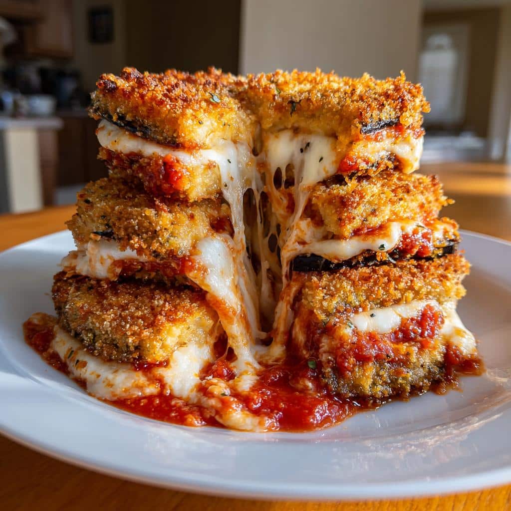 Eggplant Parmesan Stacks - detail 1