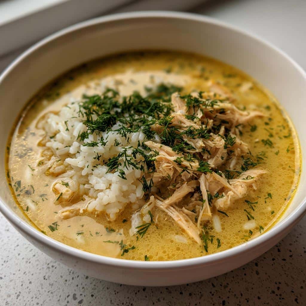 Greek Lemon Chicken Soup Avgolemono - detail 1