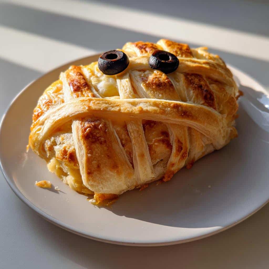 Halloween Baked Brie Recipe Cheesy Mummy Delight - detail 1