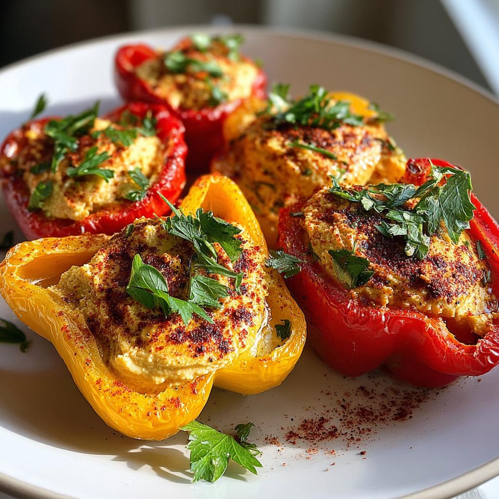 Hummus-Stuffed Mini Peppers