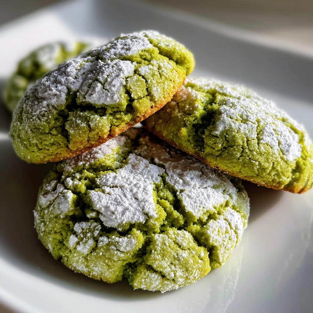 Matcha Crinkle Cookies