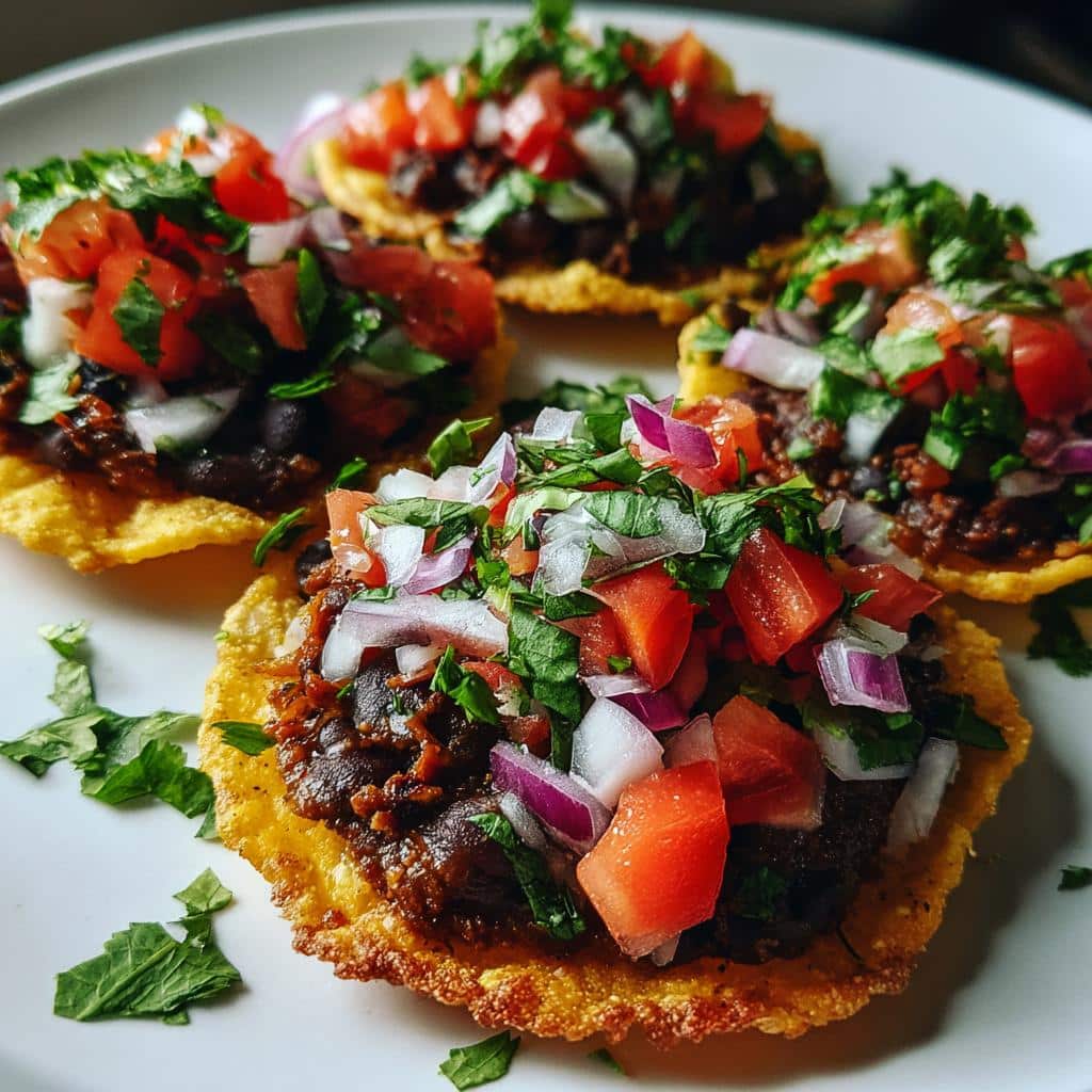 Mini Black Bean Tostadas