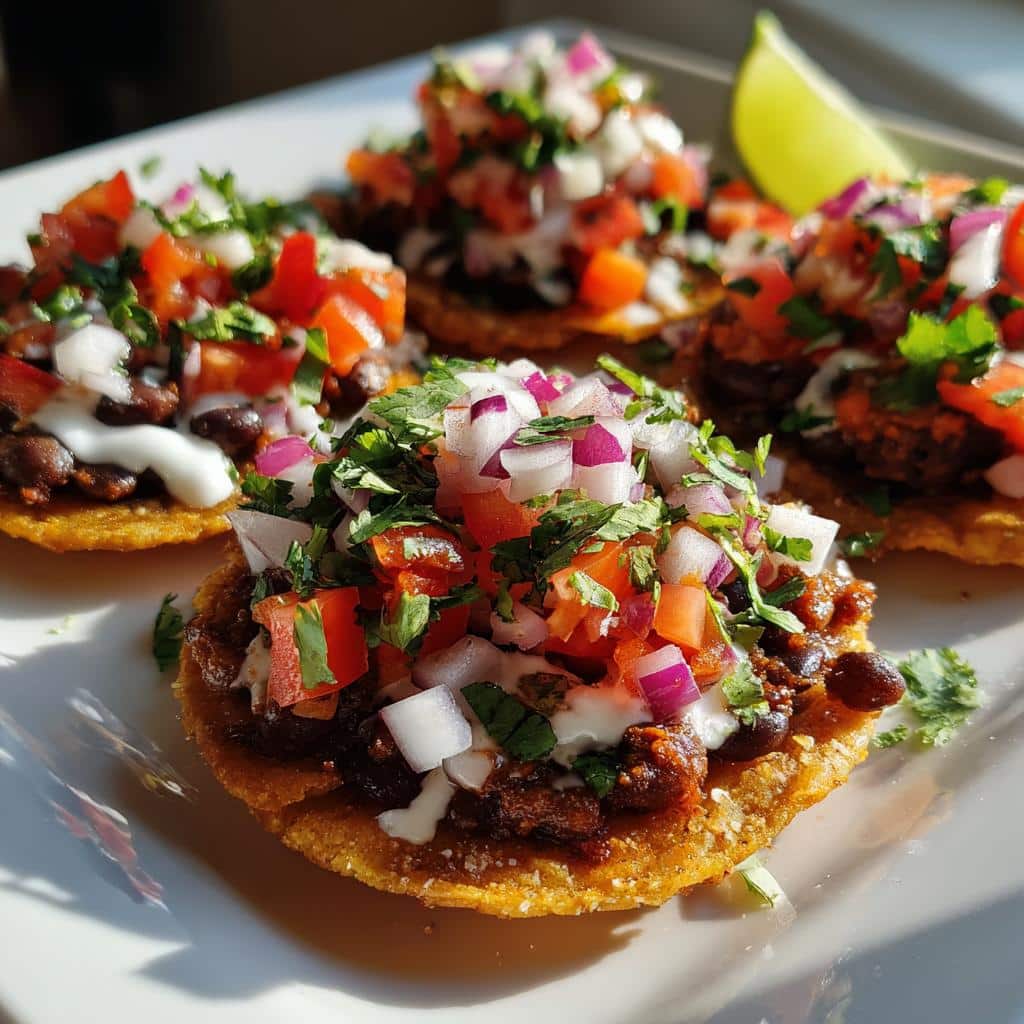 Mini Black Bean Tostadas