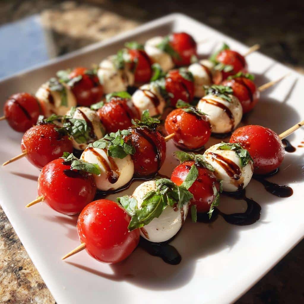 Mini Caprese Skewers with Balsamic Glaze - detail 1