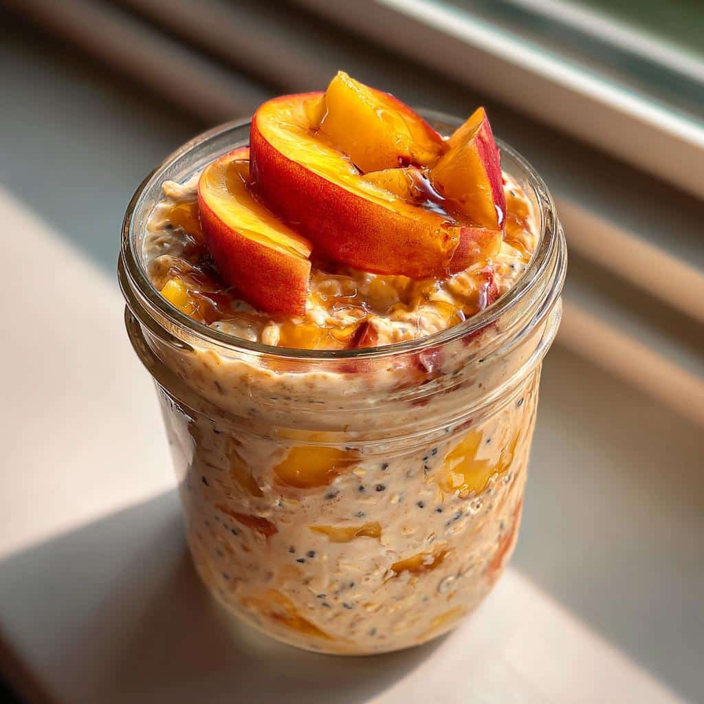 Peach Pie Overnight Oats - detail 1