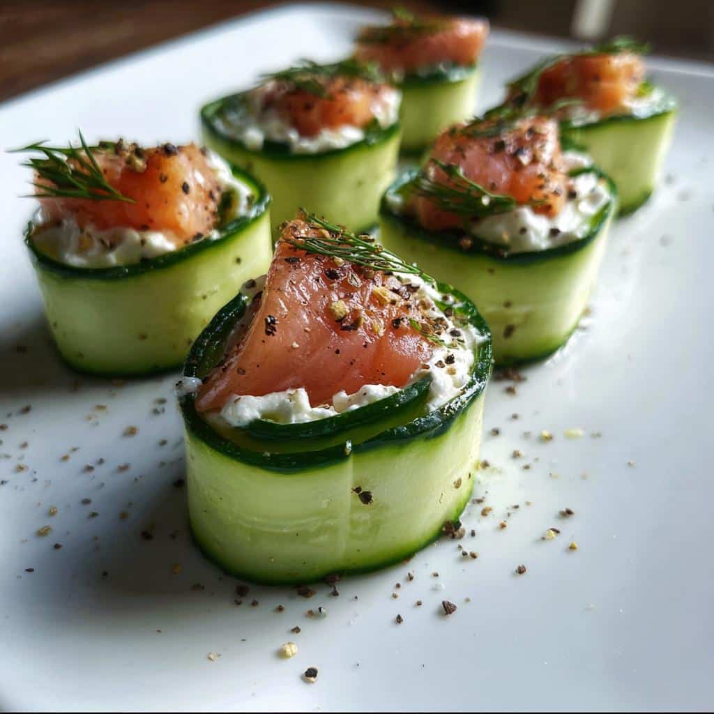 Smoked Salmon Cucumber Rolls - detail 1