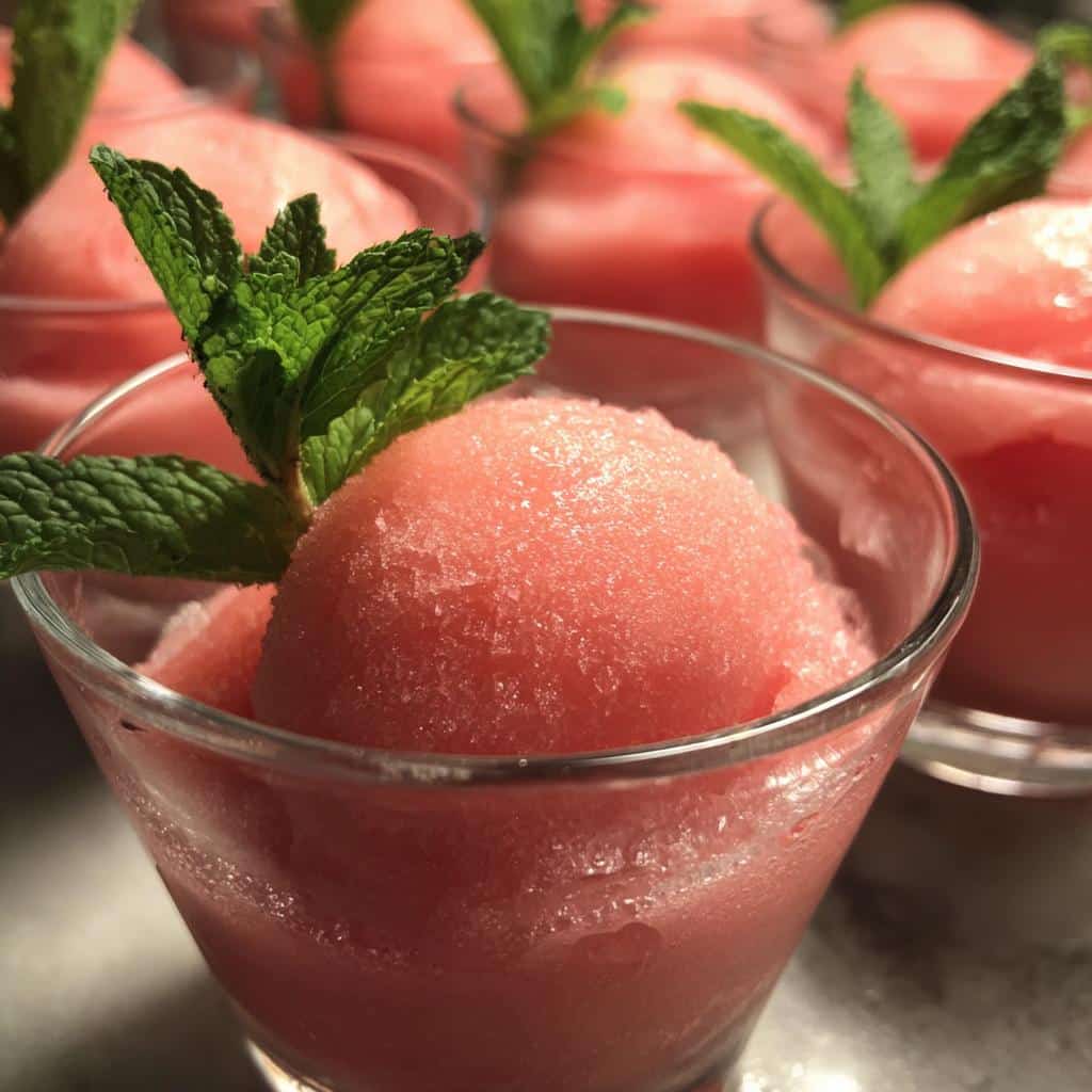 Watermelon Sorbet Cups