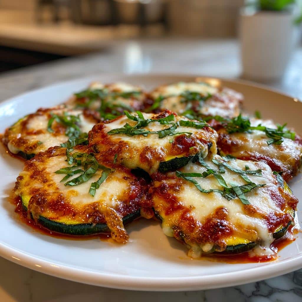 Zucchini Pizza Bites with Fresh Basil - detail 1
