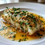 baked lemon garlic cod with butter sauce