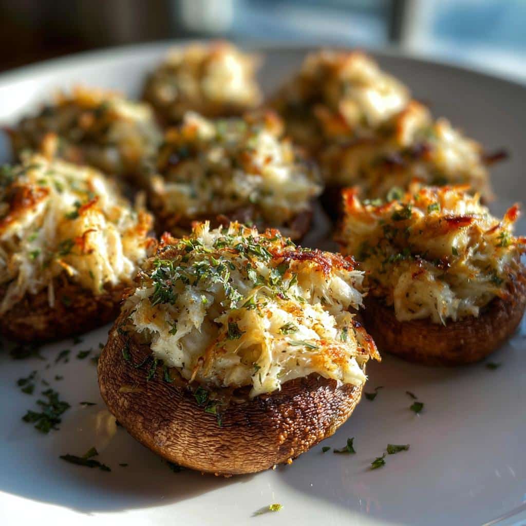 Savory Crab Stuffed Mushrooms Recipe Ready in 30 Minutes 5 crab stuffed mushrooms recipe - detail 1