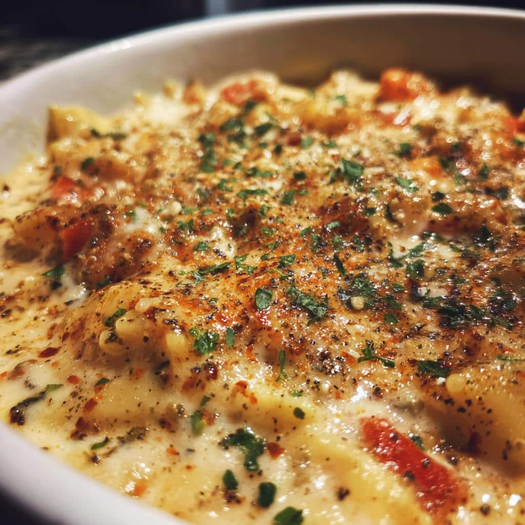 creamy alfredo lasagna soup - detail 1