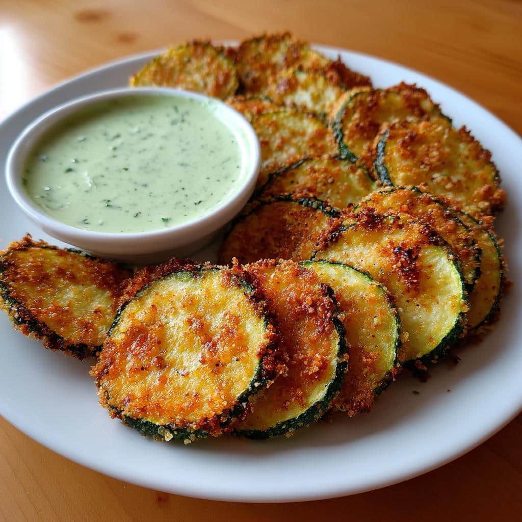 crispy zucchini chips with basil mayo