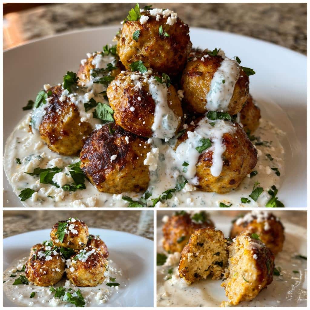 greek turkey meatballs with tzatziki sauce recipe - detail 1